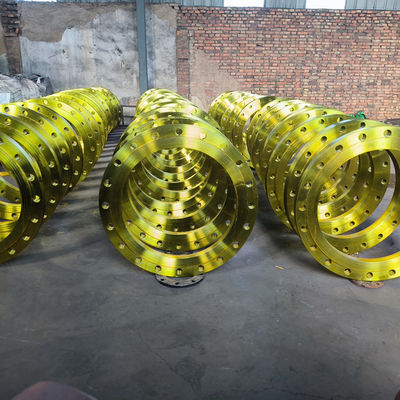 ANSI B16.5 หน้าแปลนท่อเหล็ก 150LB RF สีเหลืองและสีดำ